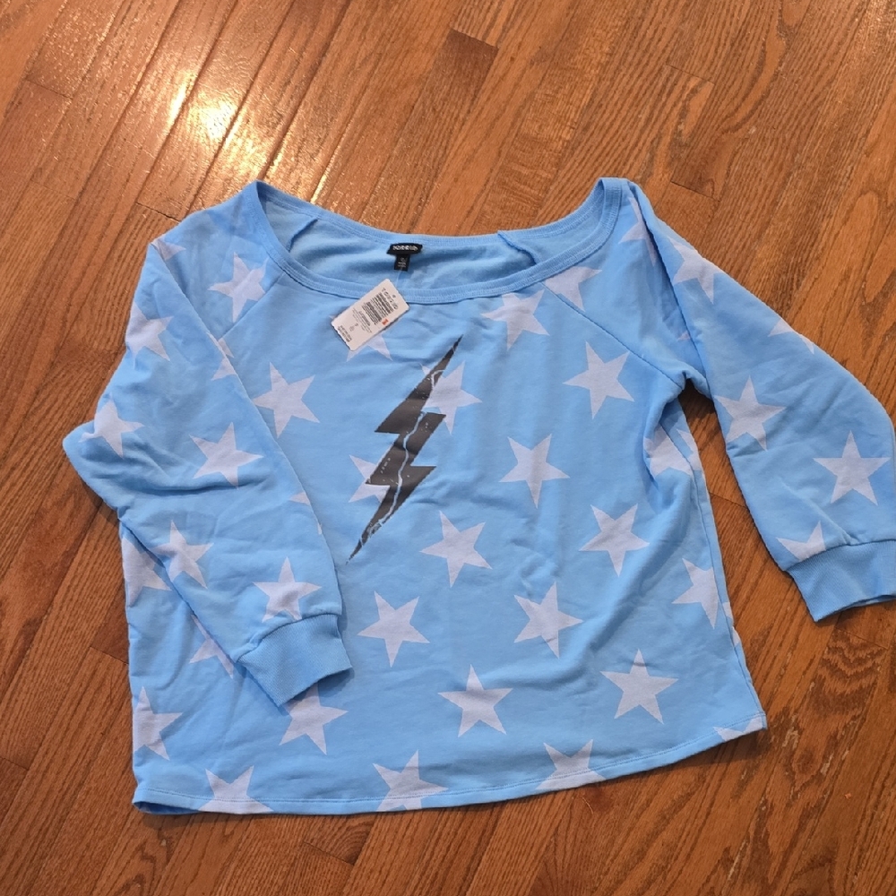 Torrid Blue Star Sweatshirt with Lightning Bolt